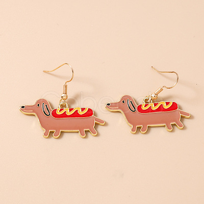 Alloy Enamel Dangle Earrings for Women WG0252C-04-1