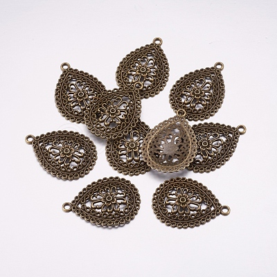 Teardrop Alloy Pendant Rhinestone Settings EA005Y-AB-1