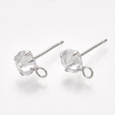 Brass Stud Earring Findings KK-T035-123P-1