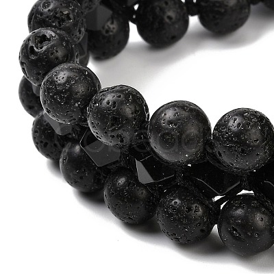 Men's 3-strand Braided Bead Bracelet BJEW-JB06960-02-1