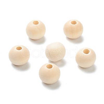 Natural Unfinished Wood Beads LS-WOOD-XCP0001-19E-1
