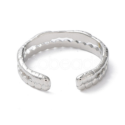 Non-Tarnish 304 Stainless Steel Double Line Open Cuff Rings RJEW-D006-06P-1