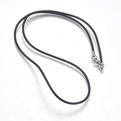 Rubber Cord Necklaces Making MAK-L023-01D-1