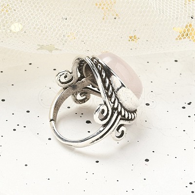 Natural Rose Quartz Adjustable Rings RJEW-I108-01AS-13-1