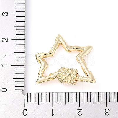 Rack Plating Brass Micro Pave Cubic Zirconia keychain Clasps KK-K374-03E-G-1