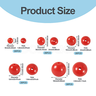 100Pcs 5 Styles Opaque Acrylic Beads MACR-TADJ0001-12A-1