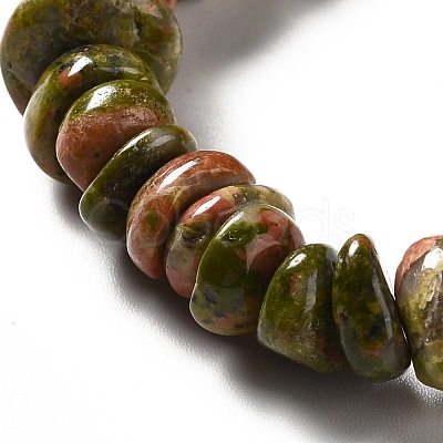 Natural Unakite Beads Strands G-G841-B13-1