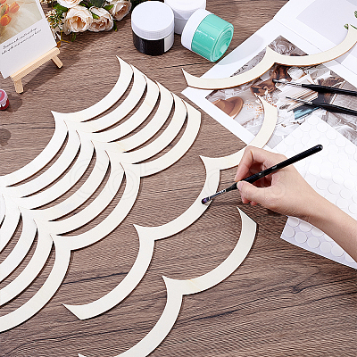 20Pcs Fan Shaped Wooden Frames DIY-BC0017-14B-1