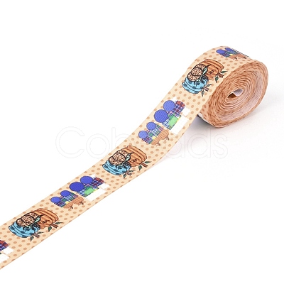 Autumn Theme Polyester Grosgrain Ribbon OCOR-I010-05F-1
