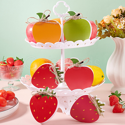 6Pcs Wood Fruits Figurines AJEW-GA00022-1