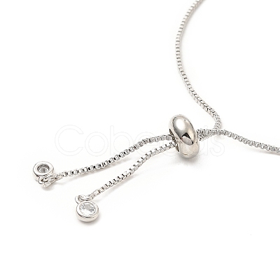 Adjustable Rack Plating Brass Cubic Zirconia & Box Chain Bracelets BJEW-A132-23P-1