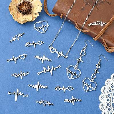 80Pcs 10 Styles Tibetan Style Alloy Connector Charms TIBE-CJ0001-38-1