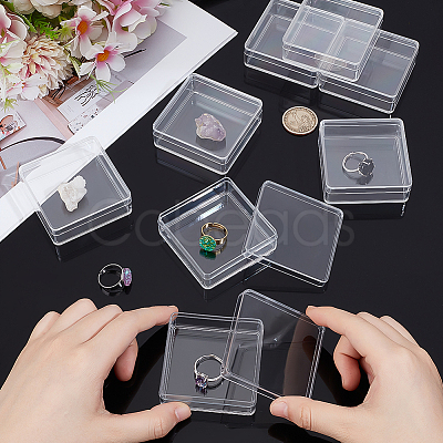 Square Acrylic Storage Boxes LS-CON-WH0125-10A-1
