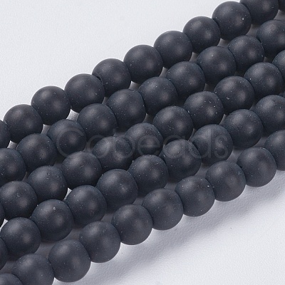 Synthetic Black Stone Beads Strands G-G508-6-1