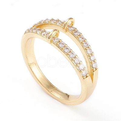 Brass Micro Pave Cubic Zirconia Ring Shanks KK-L155-33G-1