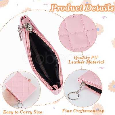 Rhombus Pattern PU Leather Zip Pouches ABAG-WH0040-12B-10-1