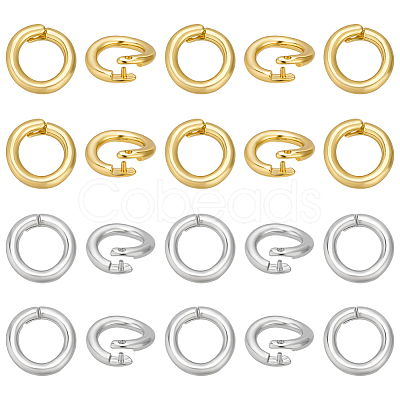 60Pcs 2 Colors Brass Open Jump Rings KK-BC0015-81-1