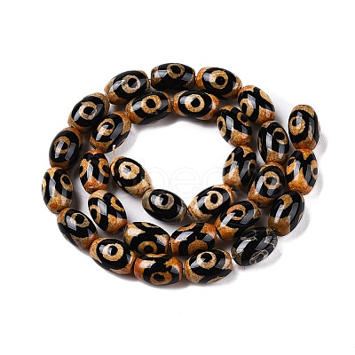 Natural Tibetan Agate 3-Eye Beads Strands G-T138-195C-1