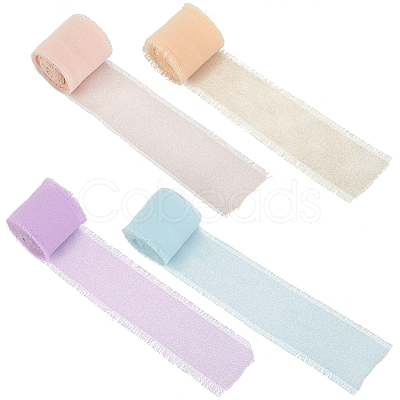 4Pcs 4 Colors Polyester Ribbons DIY-CY0001-72-1
