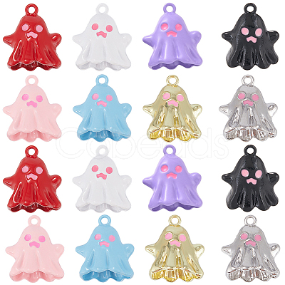 32Pcs 8 Styles Rack Plating & Spray Painted Alloy Enamel Pendants FIND-SC0010-20-1