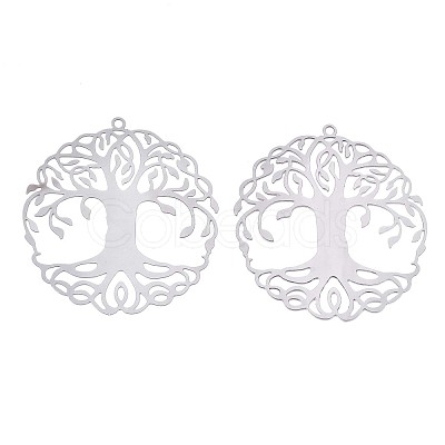 Non-Tarnish 201 Stainless Steel Filigree Pendants X-STAS-S118-030P-1