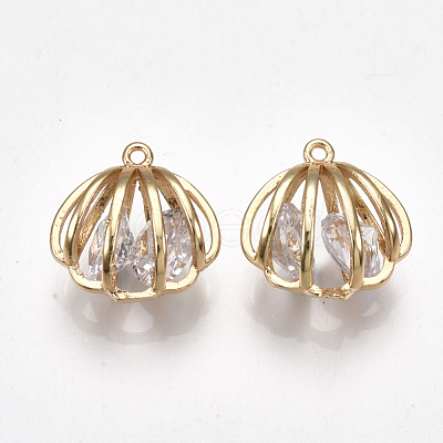 Brass Cubic Zirconia Charms KK-S348-325-1