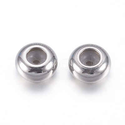 304 Stainless Steel Beads STAS-P194-01-8x4mm-1