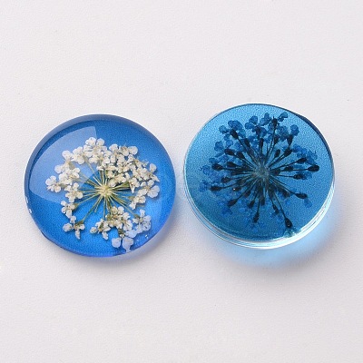 Handmade Glass Flat Back Cabochons X-GGLA-A004C-20mm-1