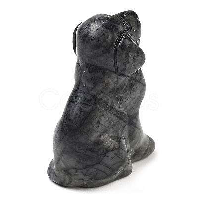 Natural Larvikite Carved Dog Figurines DJEW-L023-A09-1