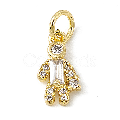 Brass Micro Pave Cubic Zirconia Charms ZIRC-F132-08G-1