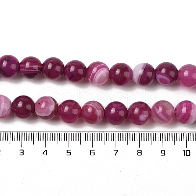 Natural Striped Agate/Banded Agate Beads Strands G-Z060-A01-C06-1