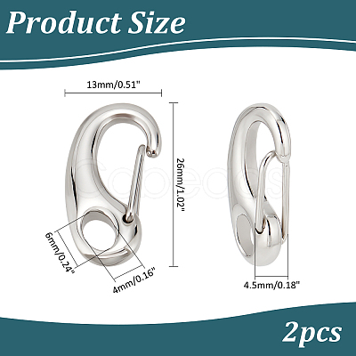 304 Stainless Steel Keychain Clasp Findings STAS-PH0002-24P-1