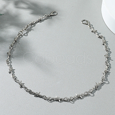 Alloy Barbed Wire Link Chain Necklaces FS-WG27EAE-01-1