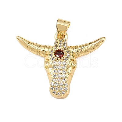 Brass Micro Pave Cubic Zirconia Pendants KK-F919-39A-G-1