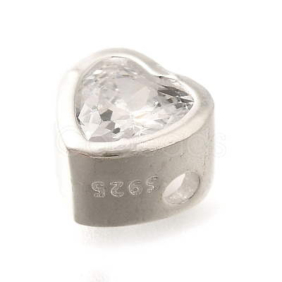925 Sterling Silver Cubic Zirconia Beads STER-L066-06S-01-1