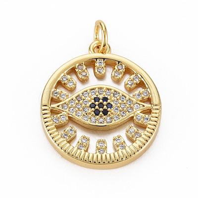 Brass Micro Pave Cubic Zirconia Pendants KK-N227-71-NF-1