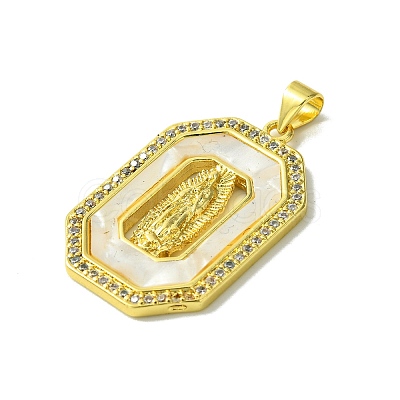 Real 18K Gold Plated Brass Micro Pave Cubic Zirconia Pendants KK-H472-14G-13-1