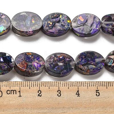 Dyed Natural Imperial Jasper with Resin Beads Strands G-G083-A02-01-1