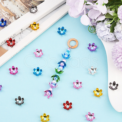 120Pcs 10 Colors Acrylic Bead Caps OACR-SP0001-94-1