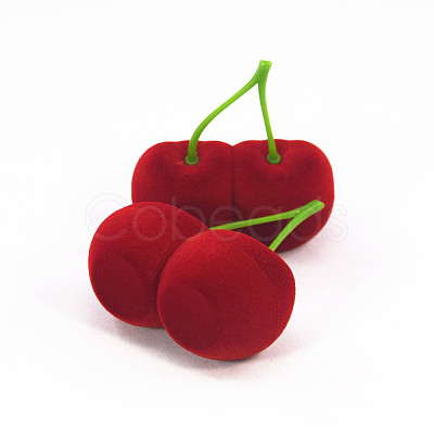 Valentine's Day Cherry Shaped Velvet Ring Gift Boxes PW-WG31374-01-1