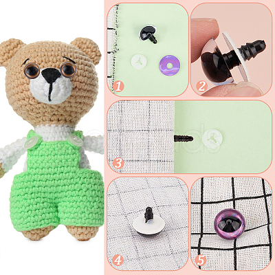 32Pcs 8 Colors ABS Plastic Safety Craft Eye DIY-BBC0002-09A-1