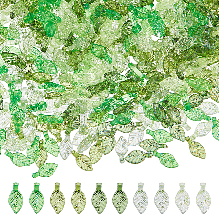 500Pcs 5 Colors Transparent Acrylic Charms TACR-DC0001-13-1