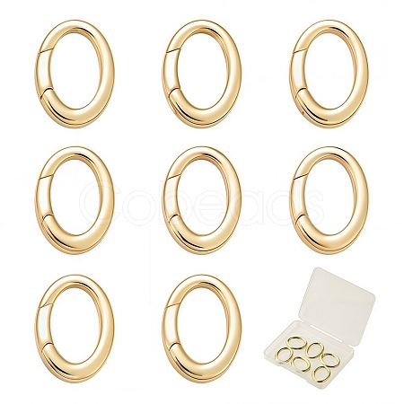 8Pcs Brass Spring Gate Rings KK-SC0003-45-1