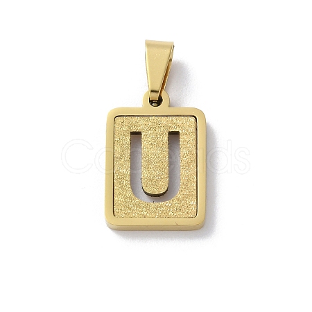 304 Stainless Steel Alphabet Pendants STAS-S152-01G-U-1