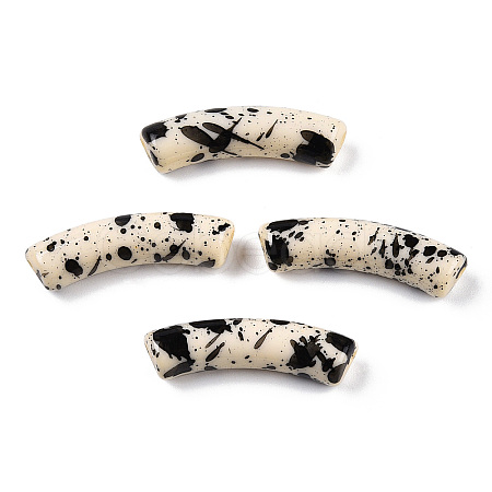 Opaque Spray Painted Acrylic Beads MACR-S372-002F-B08-1