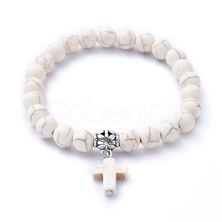 Stretch Charm Bracelets BJEW-JB05234-04-1