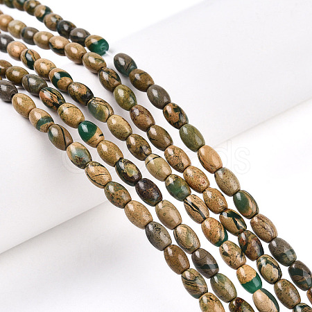 Natural Verdite Stone Beads Strands G-N346-02A-06-1