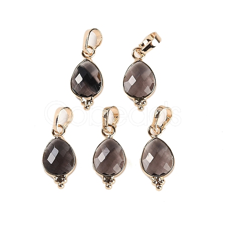 Natural Smoky Quartz Faceted Pendans KK-L218-004G-05-1