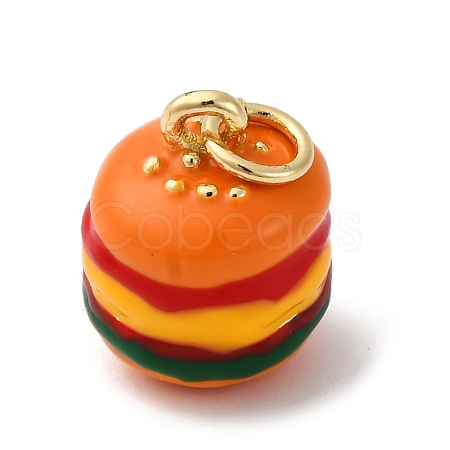 Brass Enamel Charms KK-Q098-16G-B-1