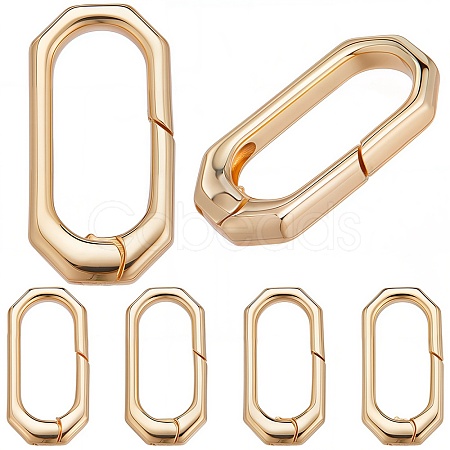 6Pcs Rack Plating Brass Spring Gate Rings KK-SC0003-82-1